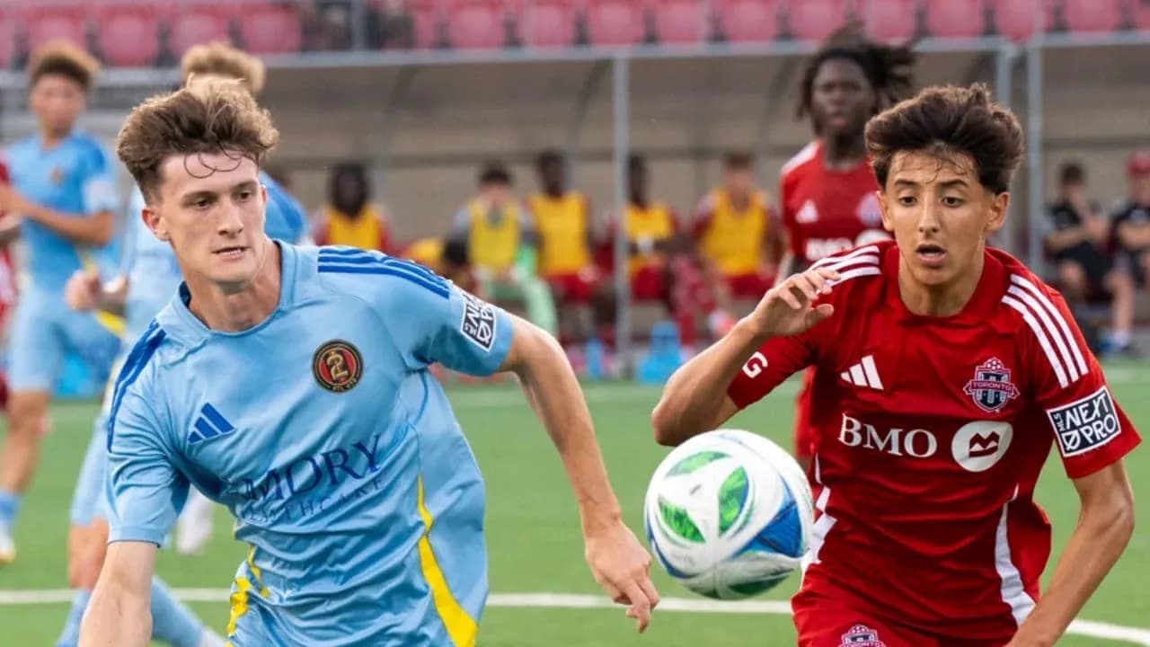 Atlanta United II player competing with Toronto II player