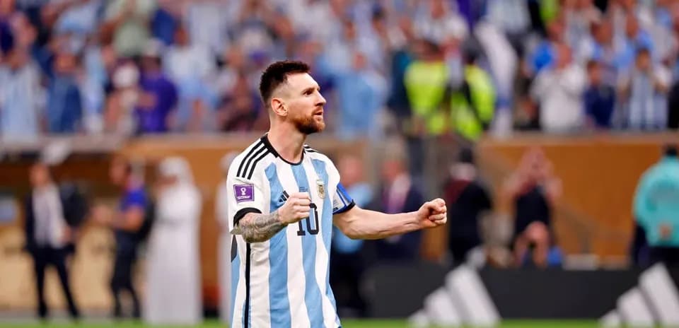 Lionel Messi celebrating with fans at stadium