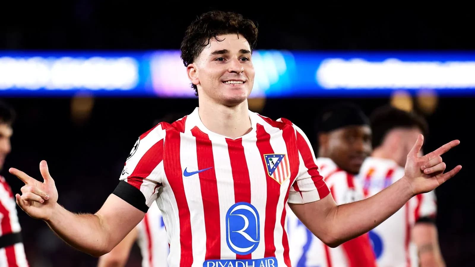 Atletico Madrid player celebrating after scoring goal