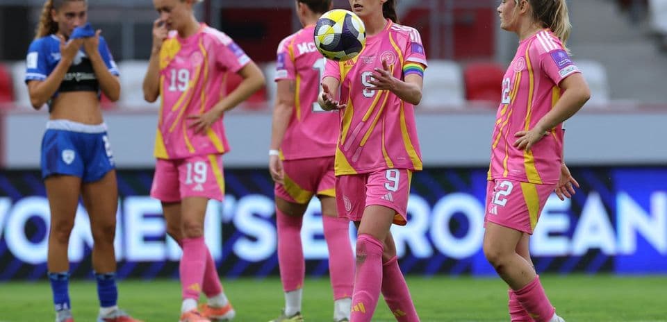 Players in pink jerseys during a match