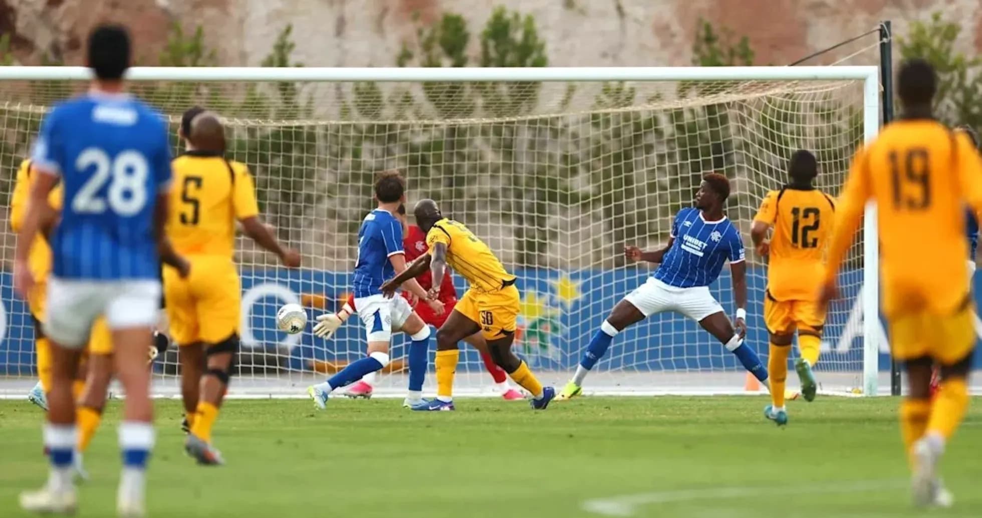 Players in action during a soccer match