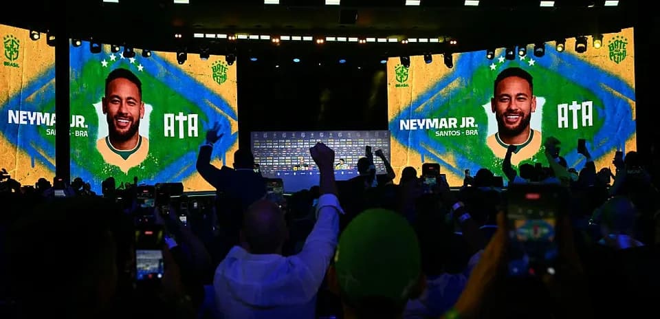 Neymar Jr. displayed on screens during event