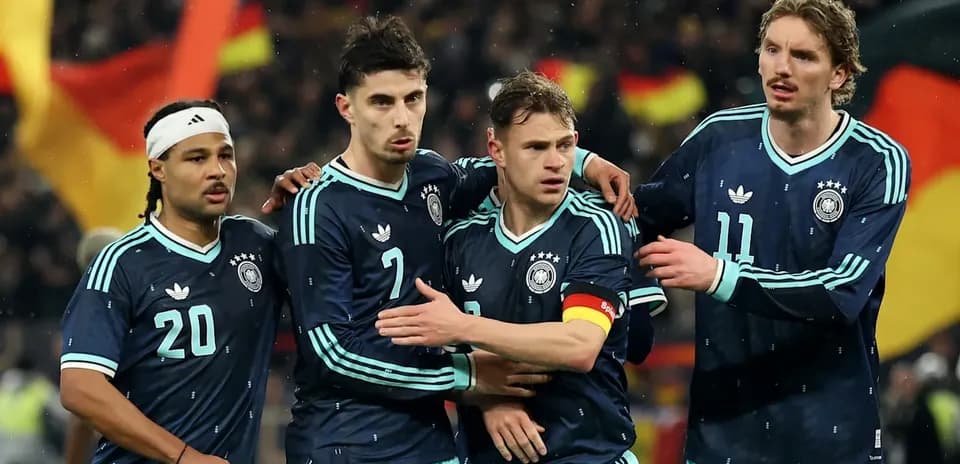 German players celebrating during match against Curaçao