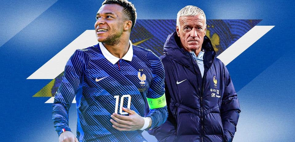 Kylian Mbappé and Didier Deschamps with France jersey