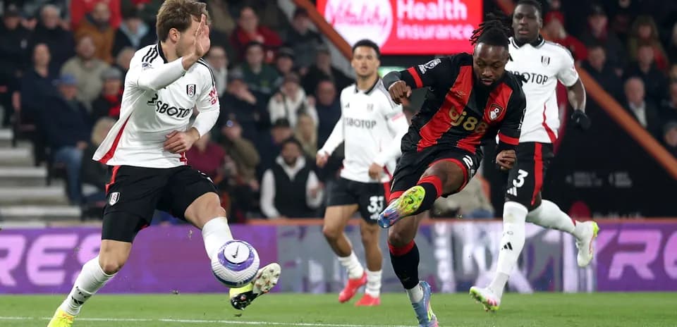 Fulham and Bournemouth players in action