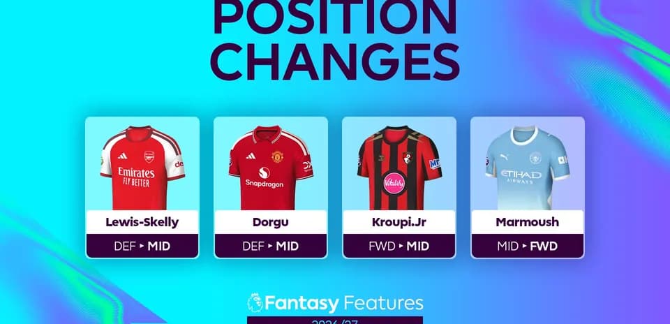 Players' position changes for Fantasy Features 2026/27