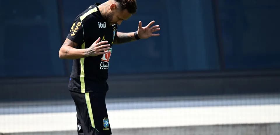 Player practicing during Brazil national team training