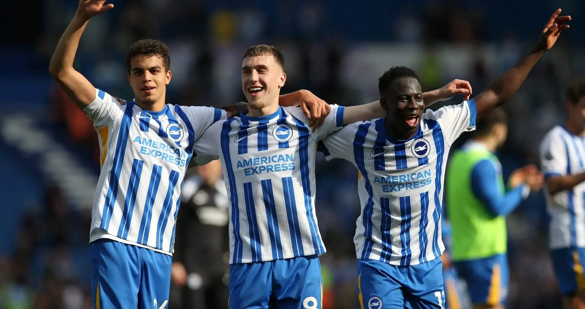 Brighton players celebrating after a match Brighton players celebrating after a match