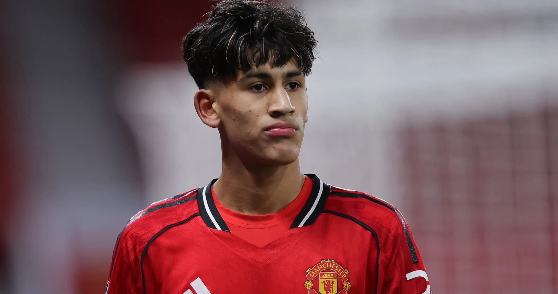 Player in Manchester United jersey during match Player in Manchester United jersey during match