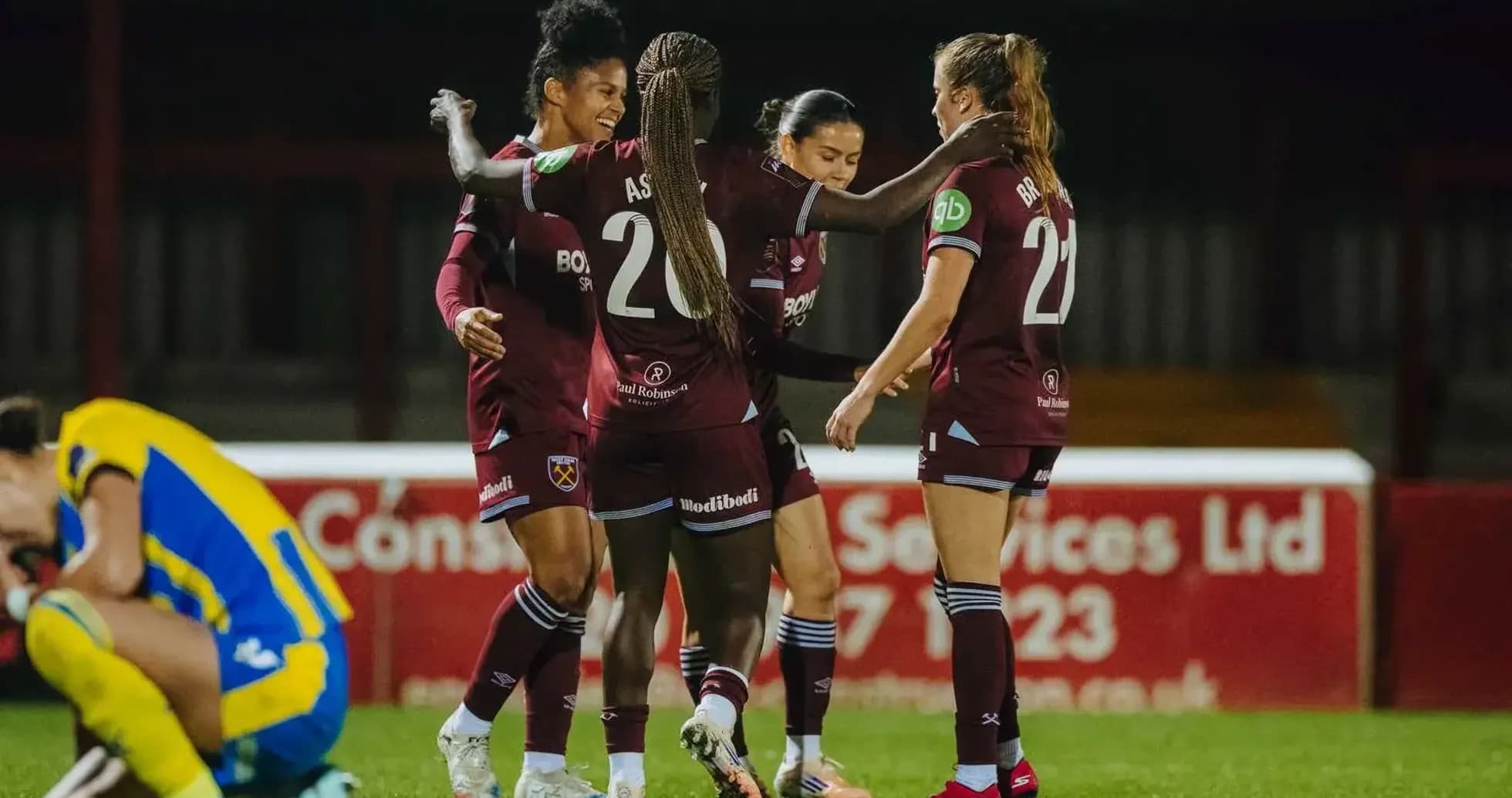 West Ham Women celebrating a goal during match West Ham Women celebrating a goal during match
