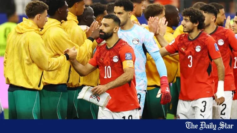 Egyptian team greeting players after the match Egyptian team greeting players after the match