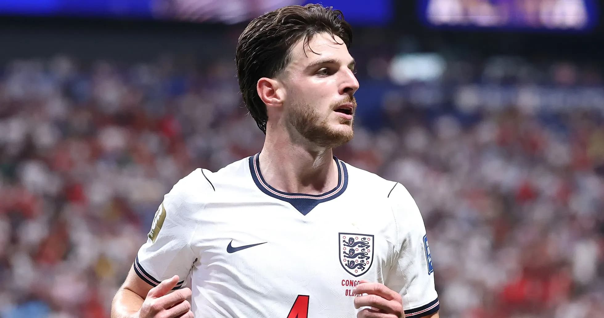 Player wearing England kit during match action Player wearing England kit during match action