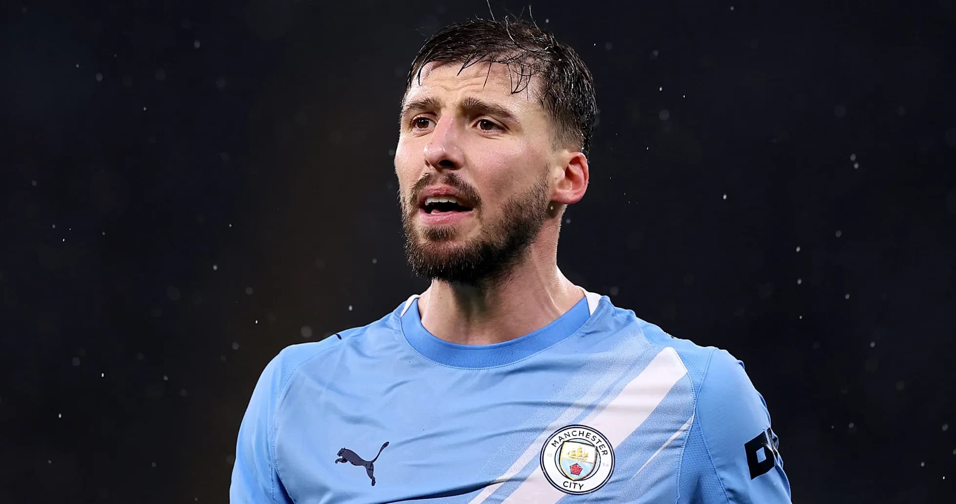 Player wearing Manchester City jersey during match Player wearing Manchester City jersey during match
