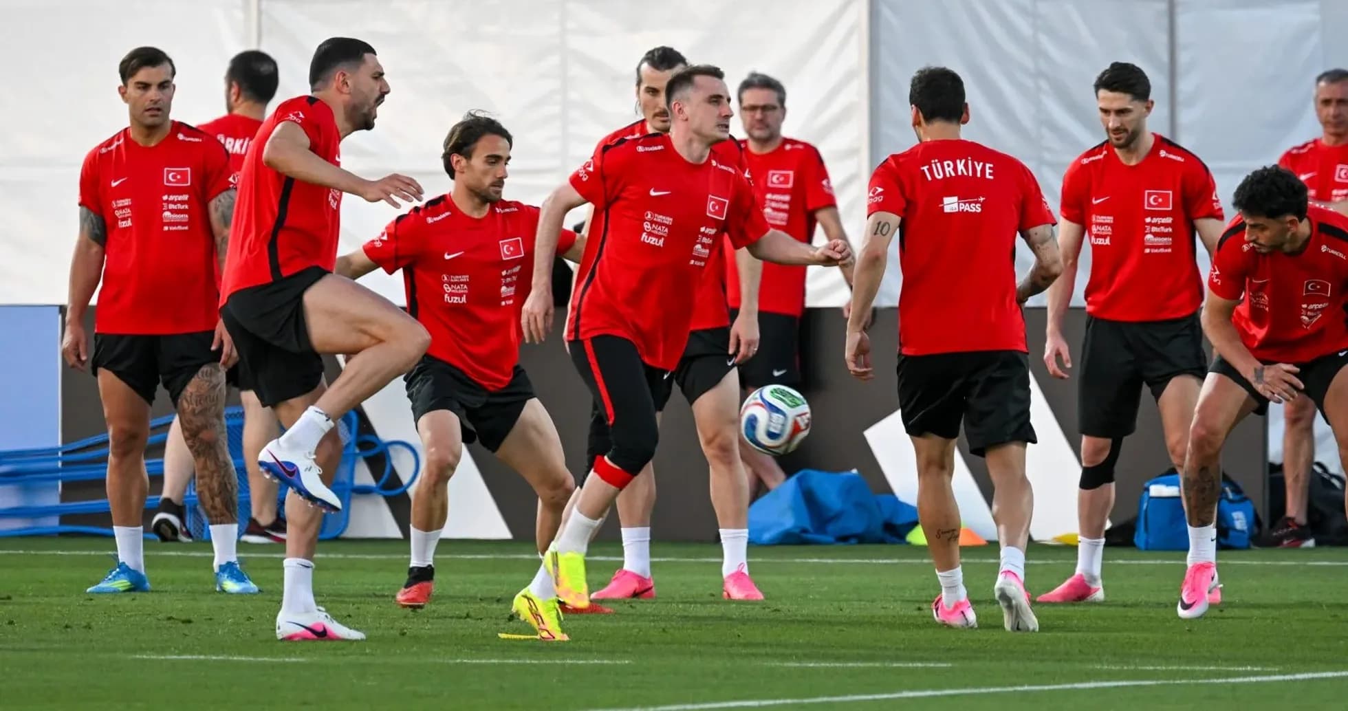 Turkey team practicing before World Cup match Turkey team practicing before World Cup match