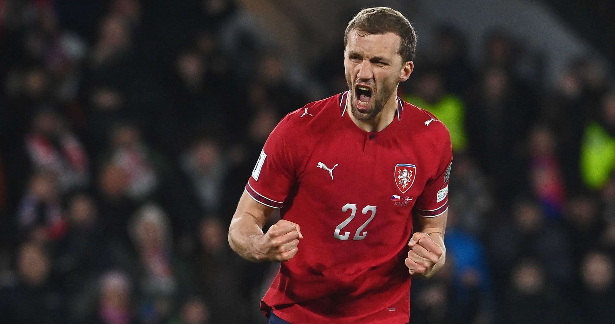 Czech player celebrating a goal during match Czech player celebrating a goal during match