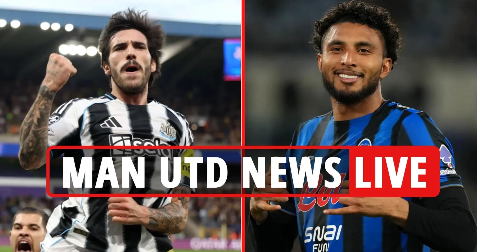 Newcastle and Atalanta players celebrating during match Newcastle and Atalanta players celebrating during match