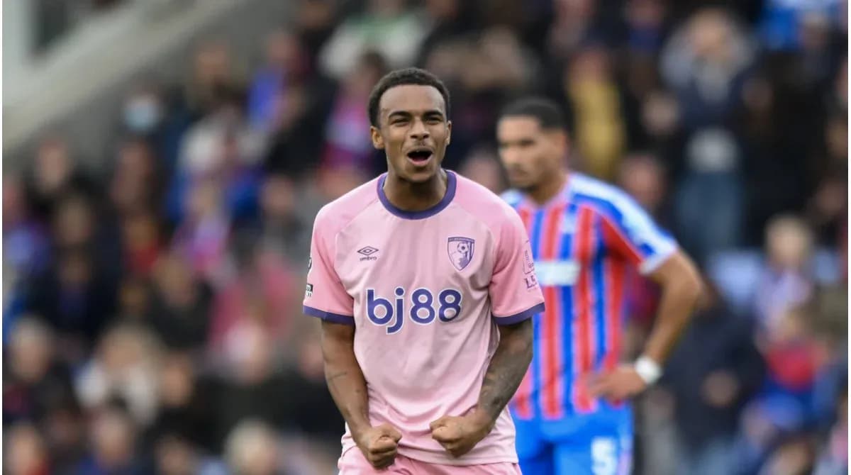 Bournemouth player celebrating during match against Crystal Palace Bournemouth player celebrating during match against Crystal Palace