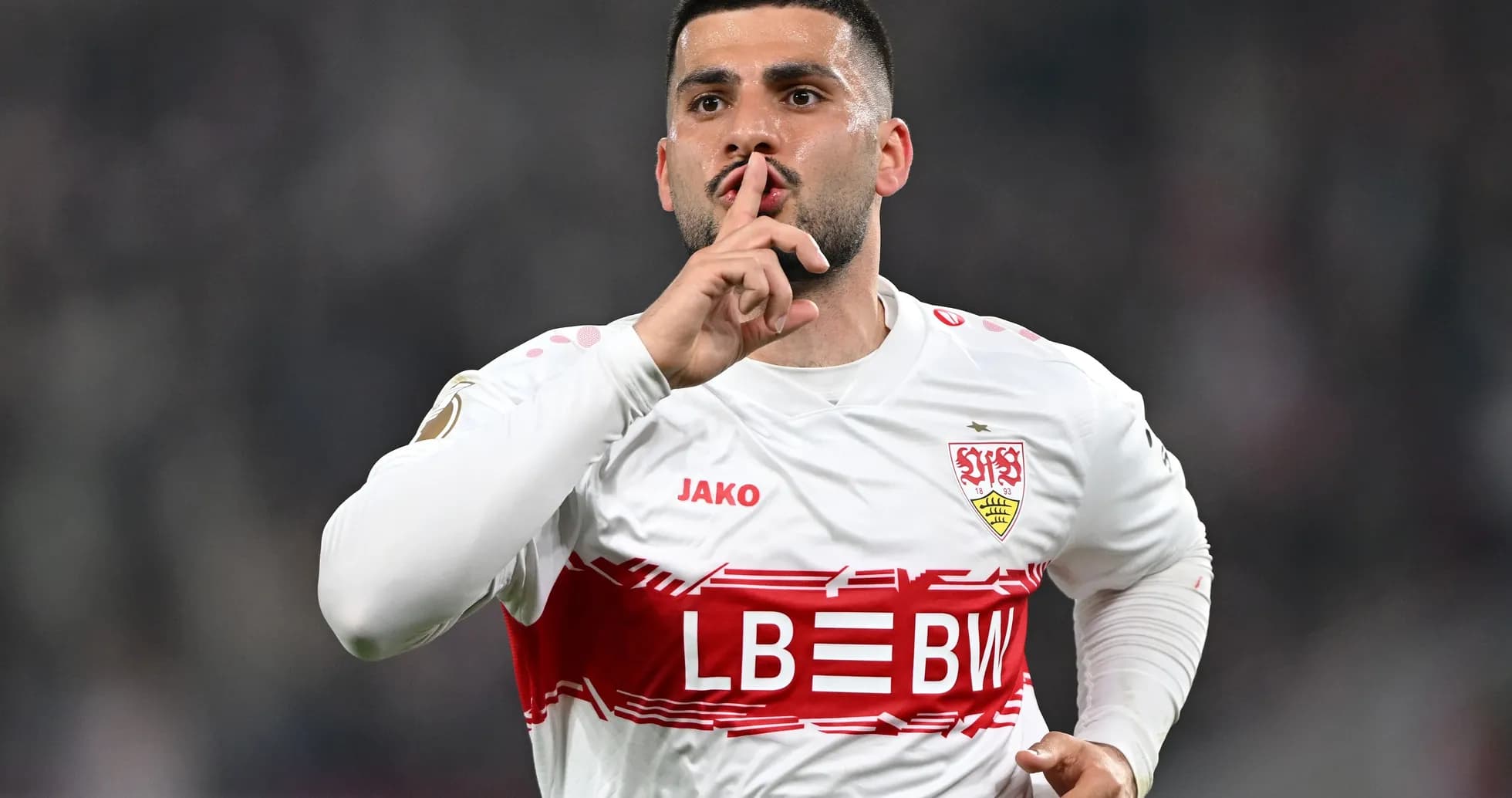 Player celebrating with finger on lips gesture Player celebrating with finger on lips gesture
