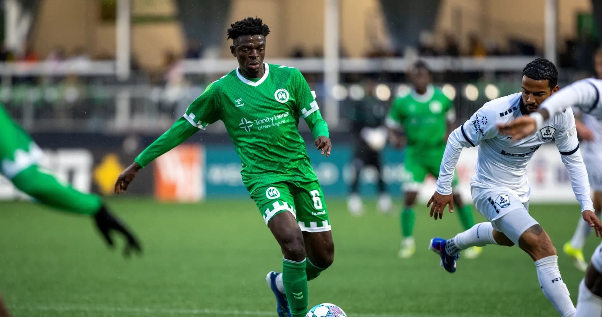 Player dribbling the ball during USL match Player dribbling the ball during USL match