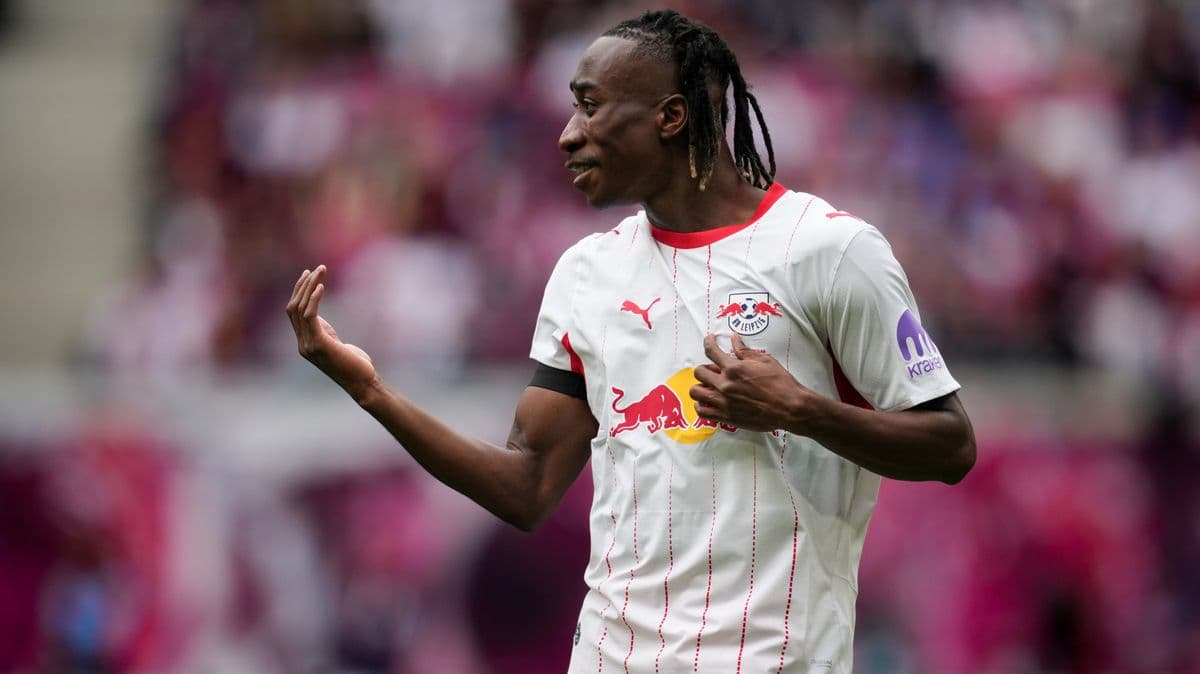 Player gesturing during a match for RB Leipzig Player gesturing during a match for RB Leipzig