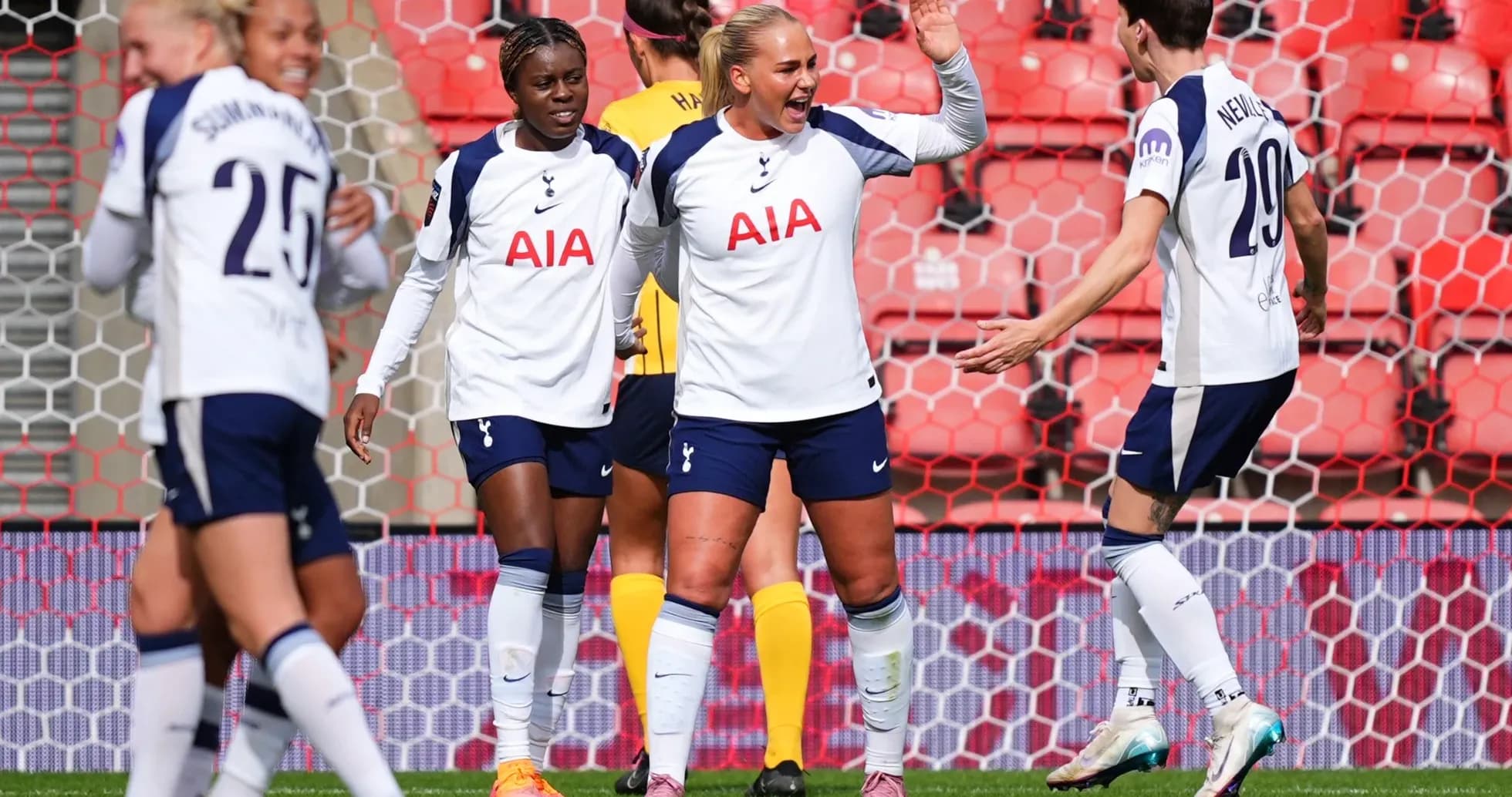 Tottenham Hotspur W celebrating a goal Tottenham Hotspur W celebrating a goal