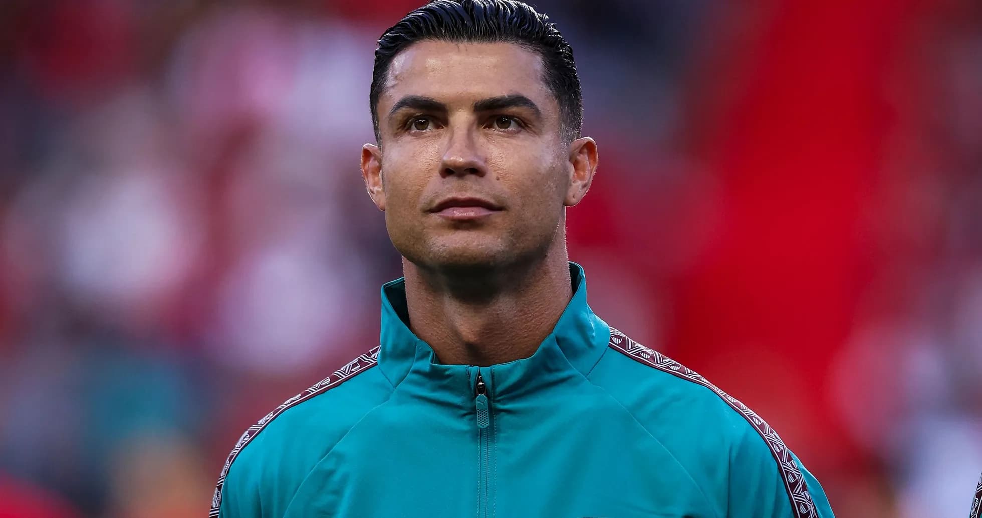 Cristiano Ronaldo in team tracksuit before match Cristiano Ronaldo in team tracksuit before match