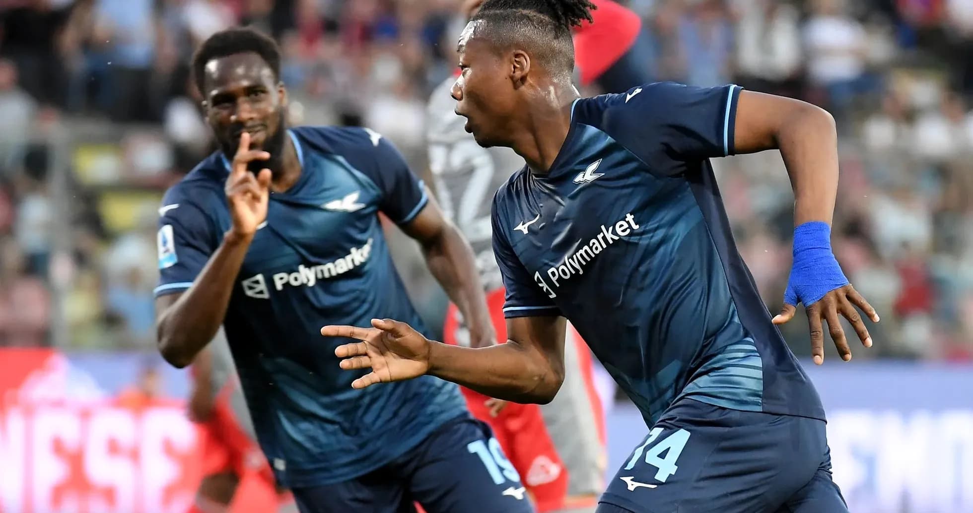 Lazio players celebrating a goal during match Lazio players celebrating a goal during match