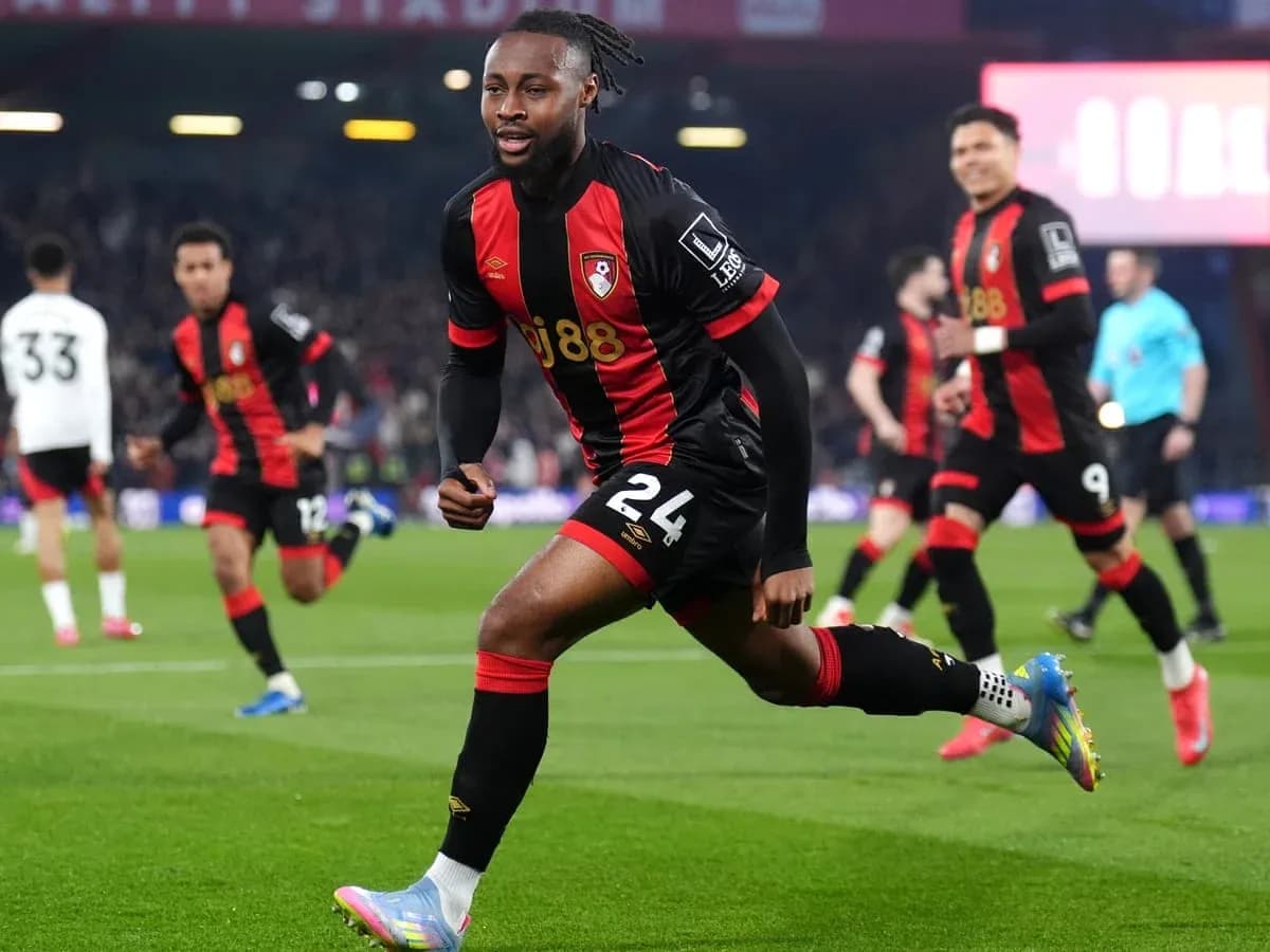 Bournemouth player celebrating a goal against Fulham Bournemouth player celebrating a goal against Fulham