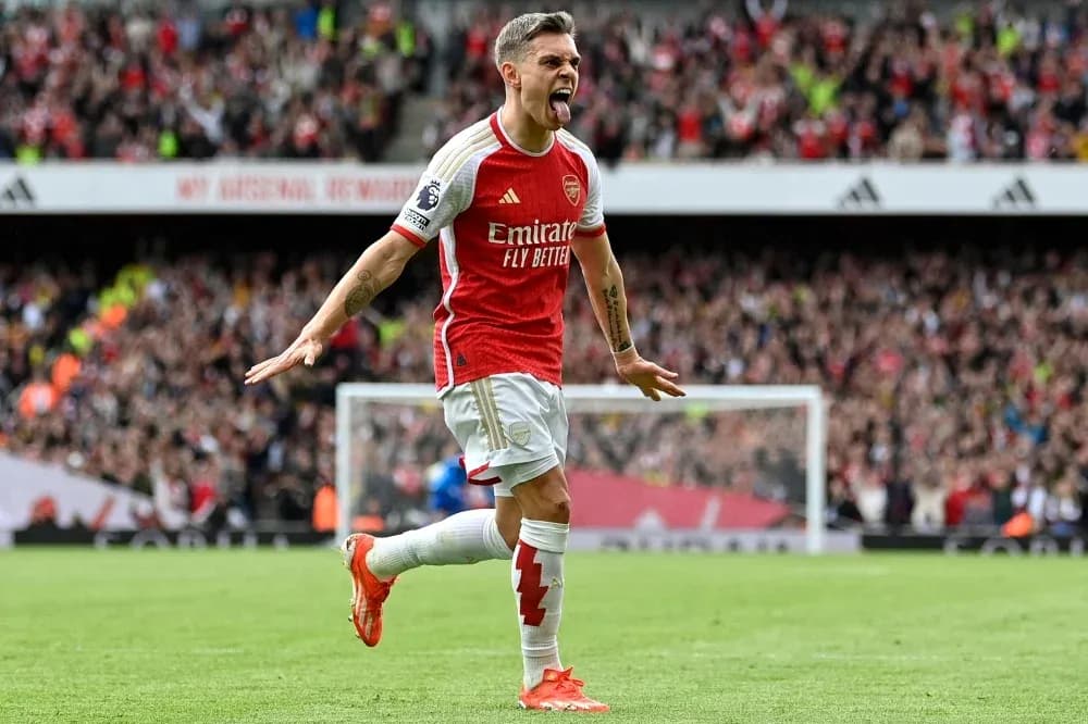 Player celebrating a goal during Arsenal match Player celebrating a goal during Arsenal match