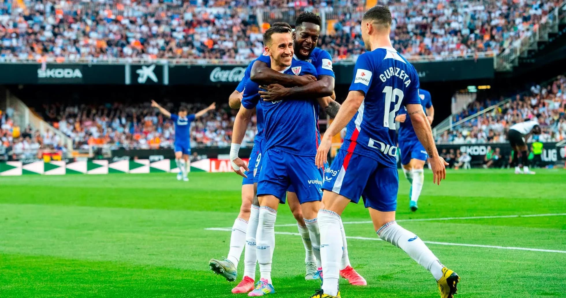 Athletic Club players celebrating a goal Athletic Club players celebrating a goal