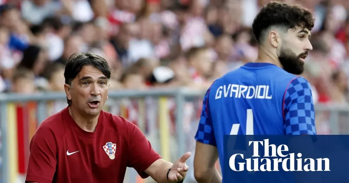 Croatia coach instructing player during match Croatia coach instructing player during match