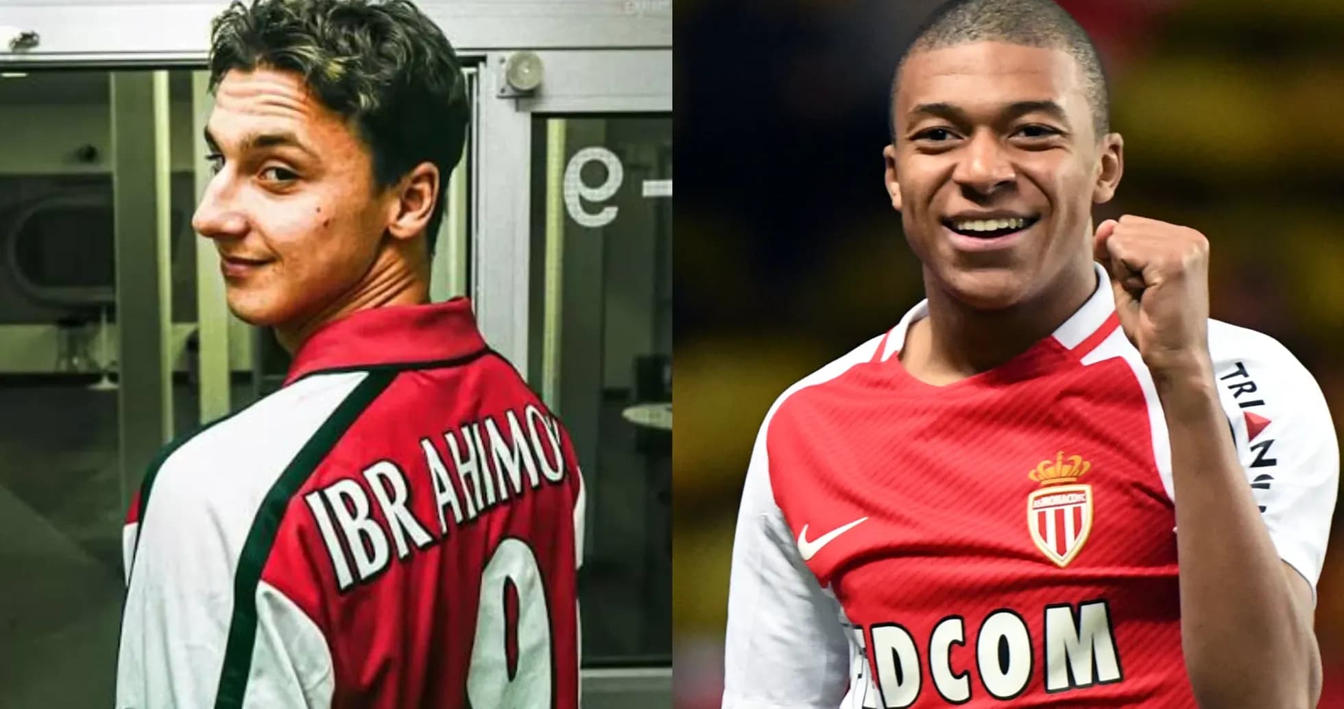 Zlatan Ibrahimovic and Kylian Mbappé in jerseys Zlatan Ibrahimovic and Kylian Mbappé in jerseys