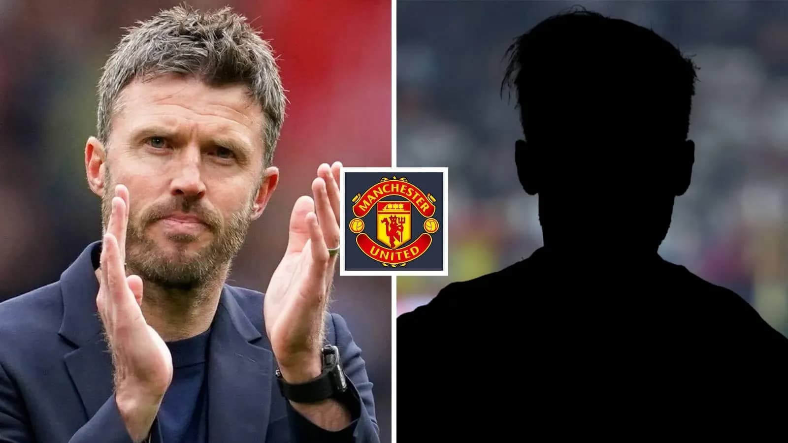 Coach applauding with Manchester United logo background Coach applauding with Manchester United logo background