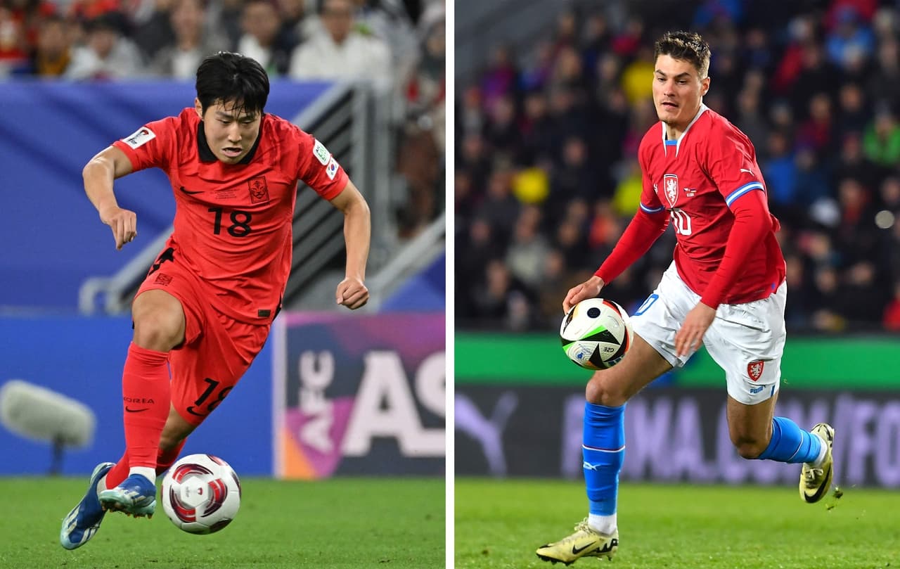 South Korea and Czech Republic players in action South Korea and Czech Republic players in action