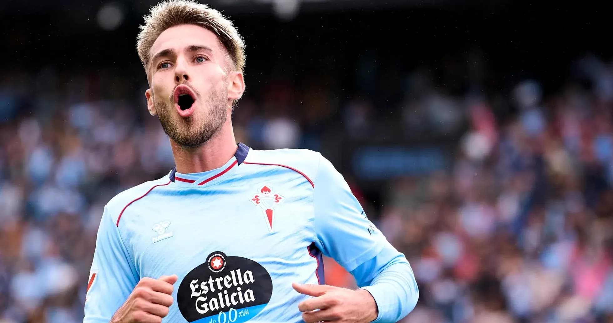 Celta Vigo player celebrating a goal Celta Vigo player celebrating a goal