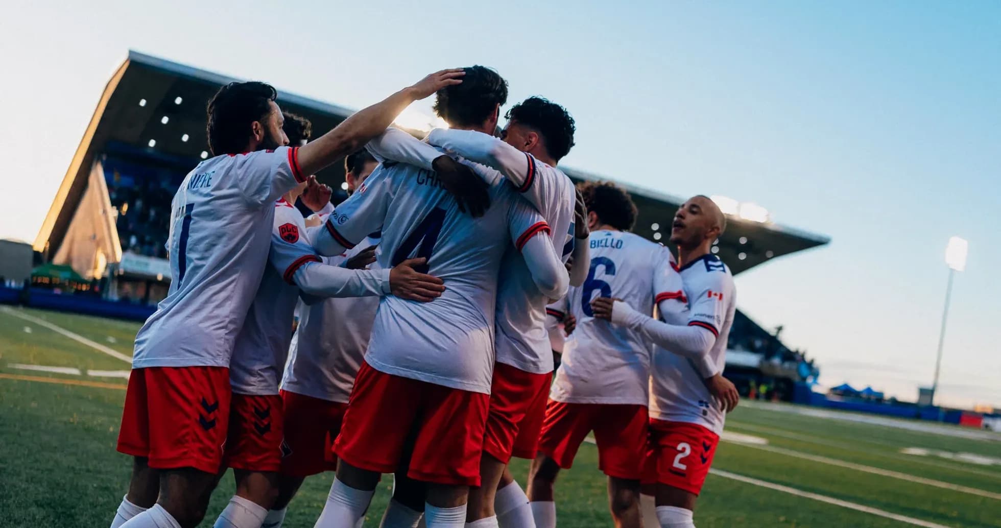 HFX Wanderers FC celebrating a goal HFX Wanderers FC celebrating a goal