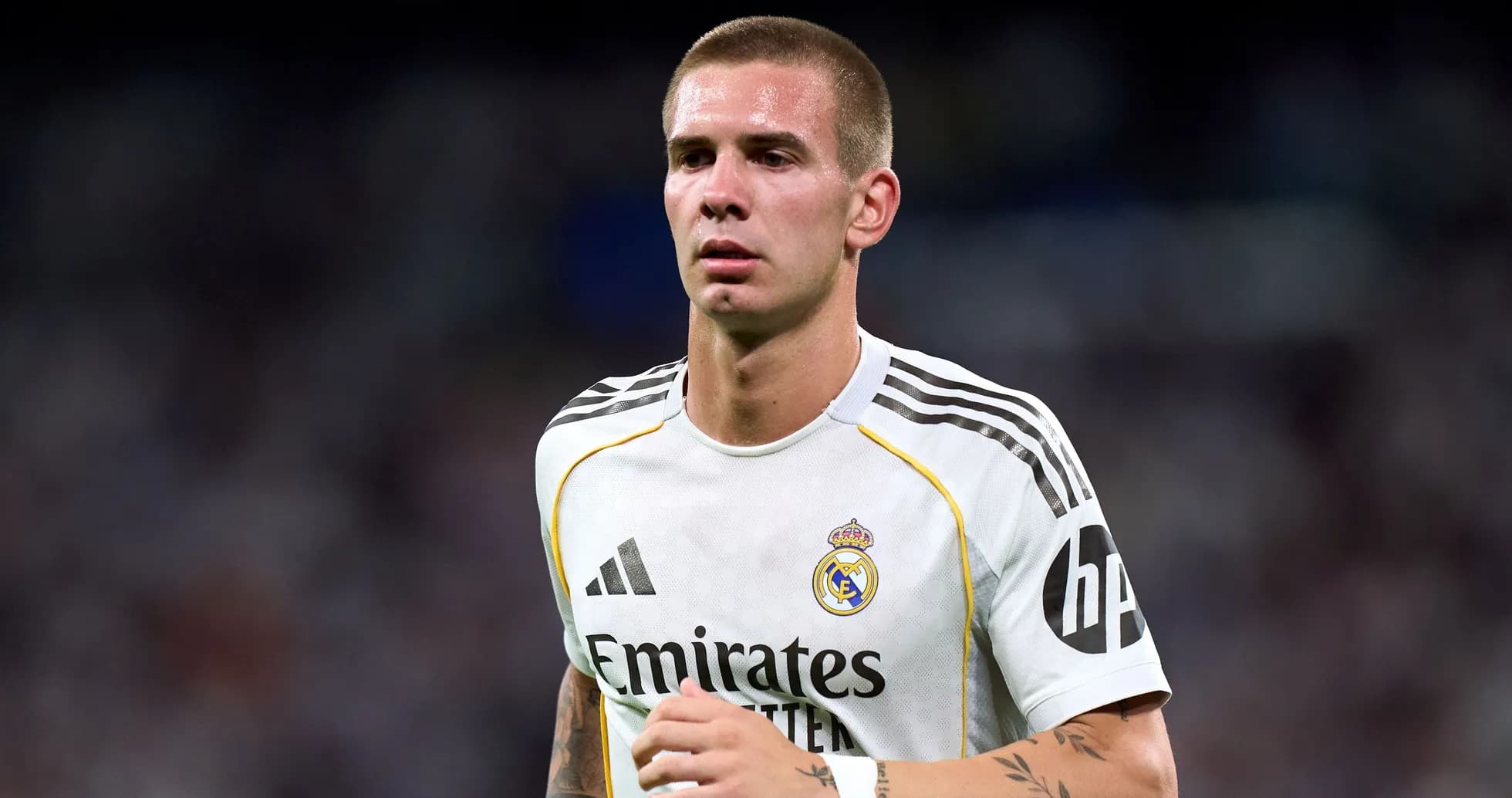 Player in Real Madrid jersey during a match Player in Real Madrid jersey during a match