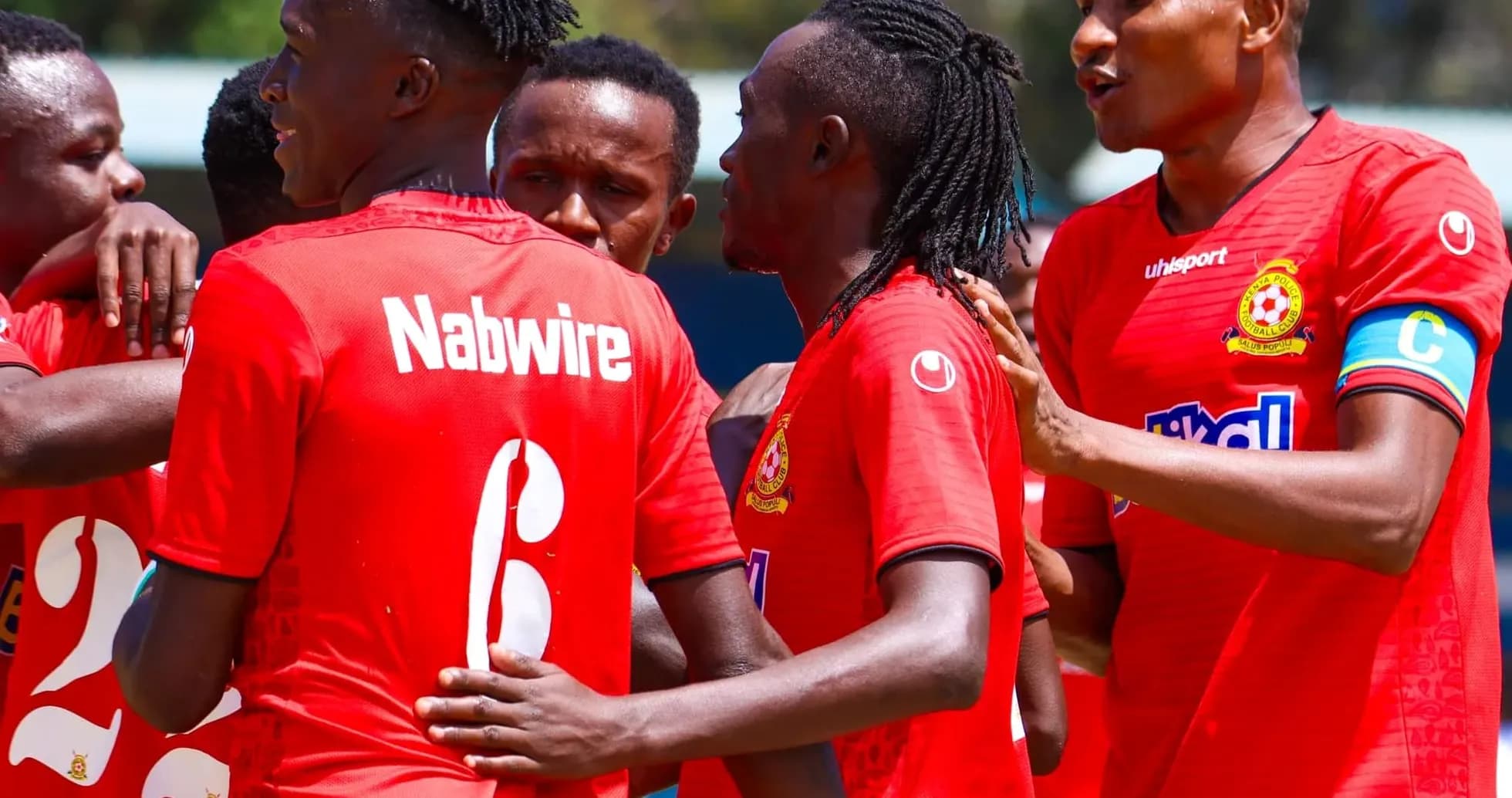 Players celebrating after a goal during match Players celebrating after a goal during match