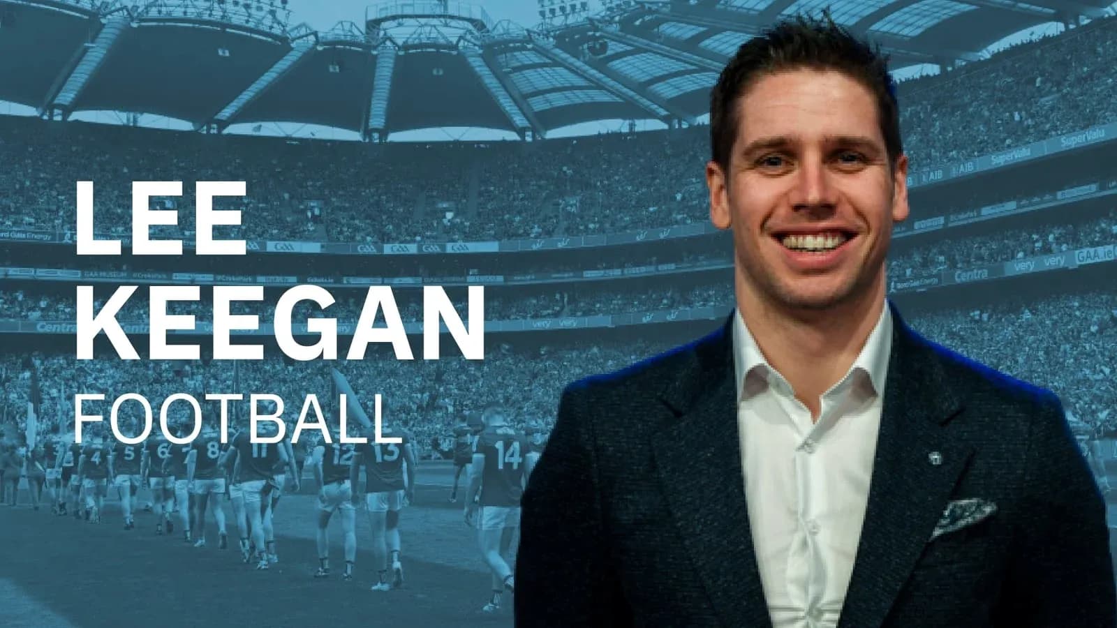 Lee Keegan smiling in front of football stadium Lee Keegan smiling in front of football stadium