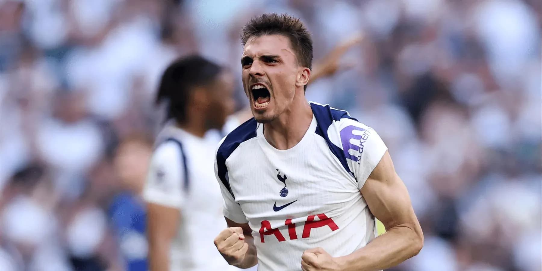 Tottenham player celebrating during match Tottenham player celebrating during match