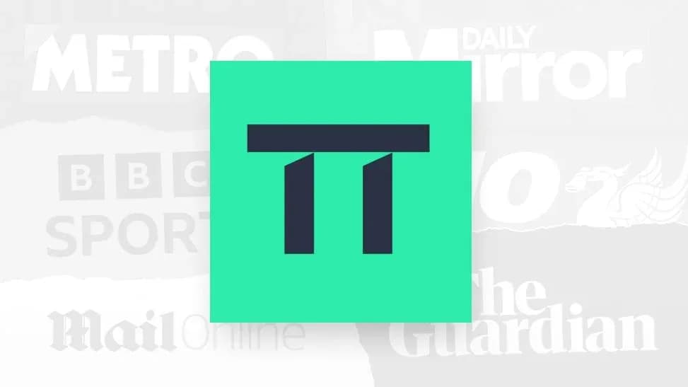 Logo of a sports news platform on background Logo of a sports news platform on background