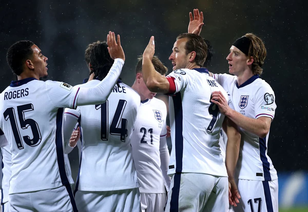 England players celebrating a goal during match England players celebrating a goal during match