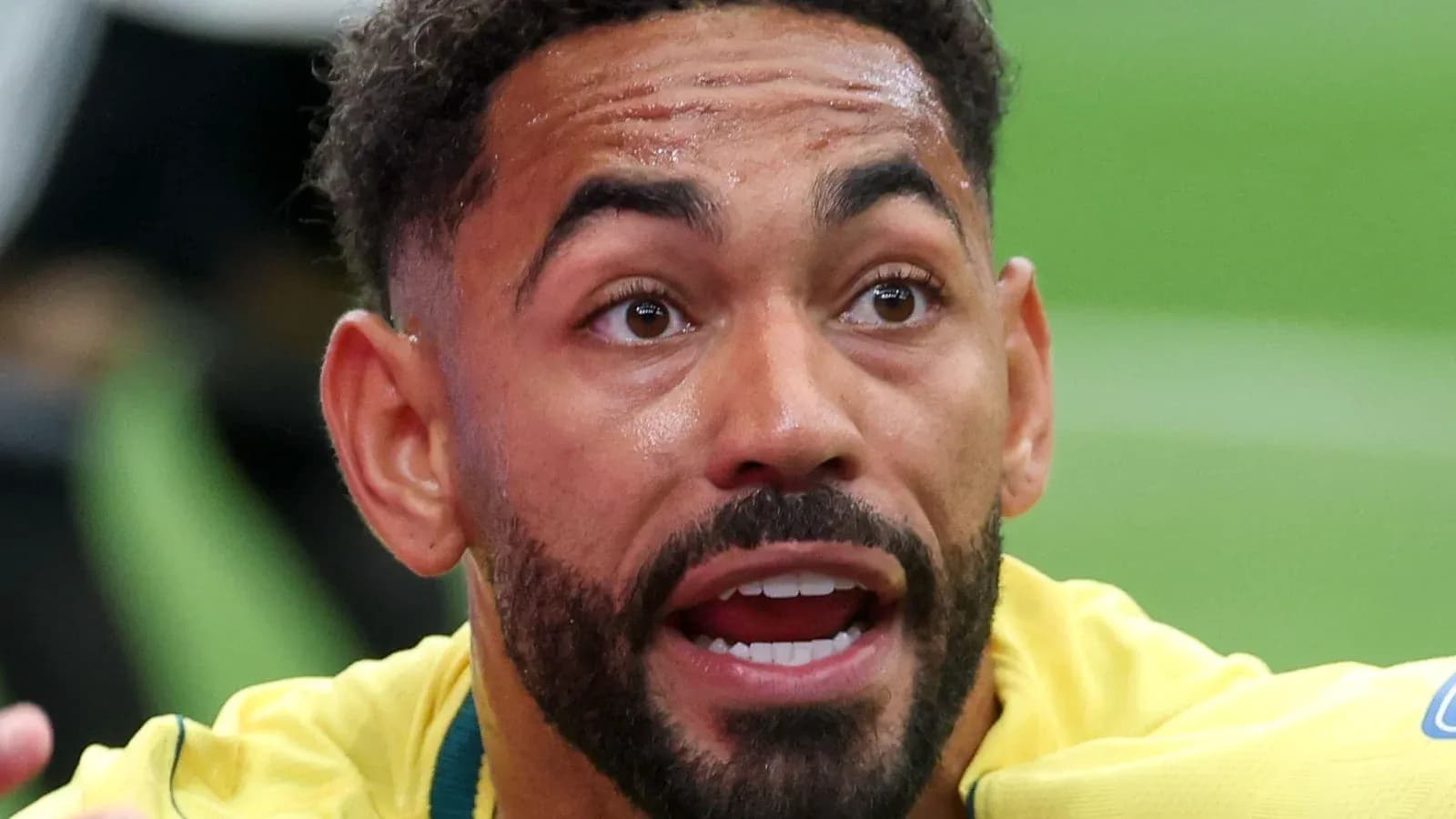 Player celebrating during a football match Player celebrating during a football match