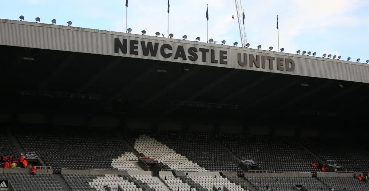 Newcastle United stadium with empty seats visible Newcastle United stadium with empty seats visible