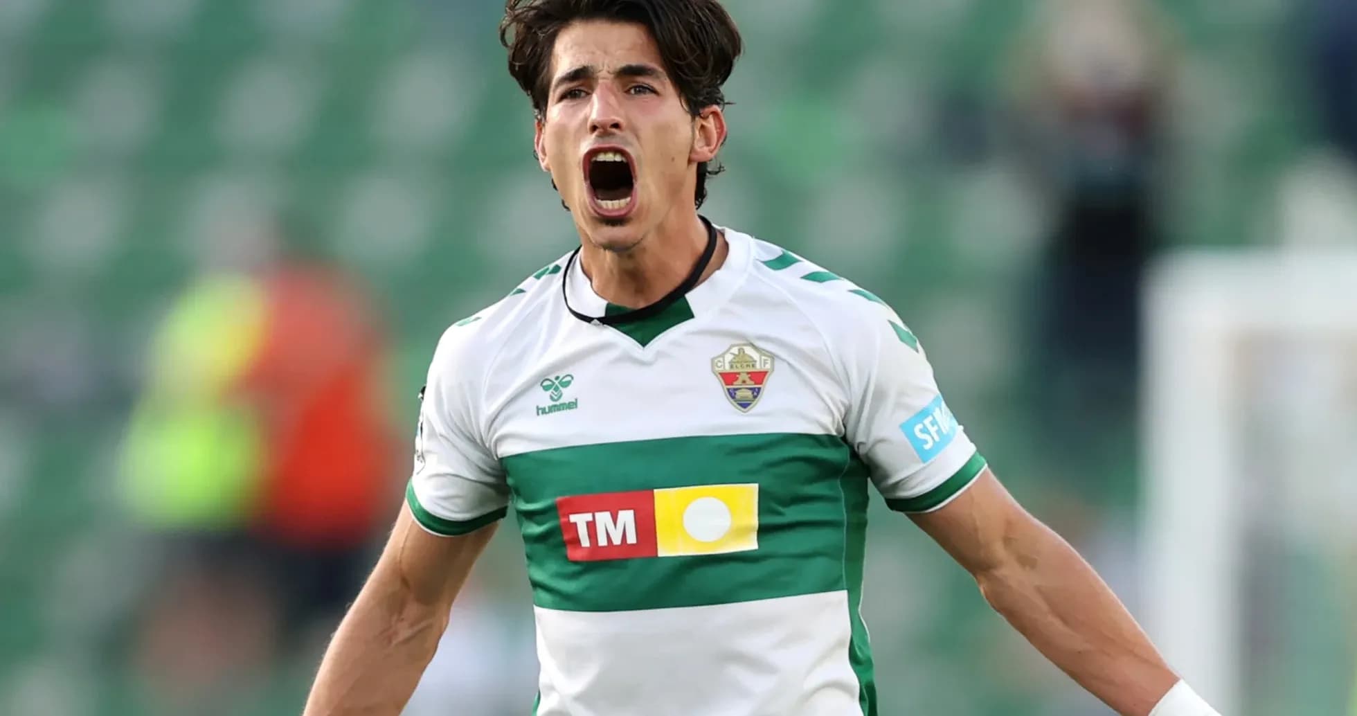 Elche player celebrating during La Liga match Elche player celebrating during La Liga match
