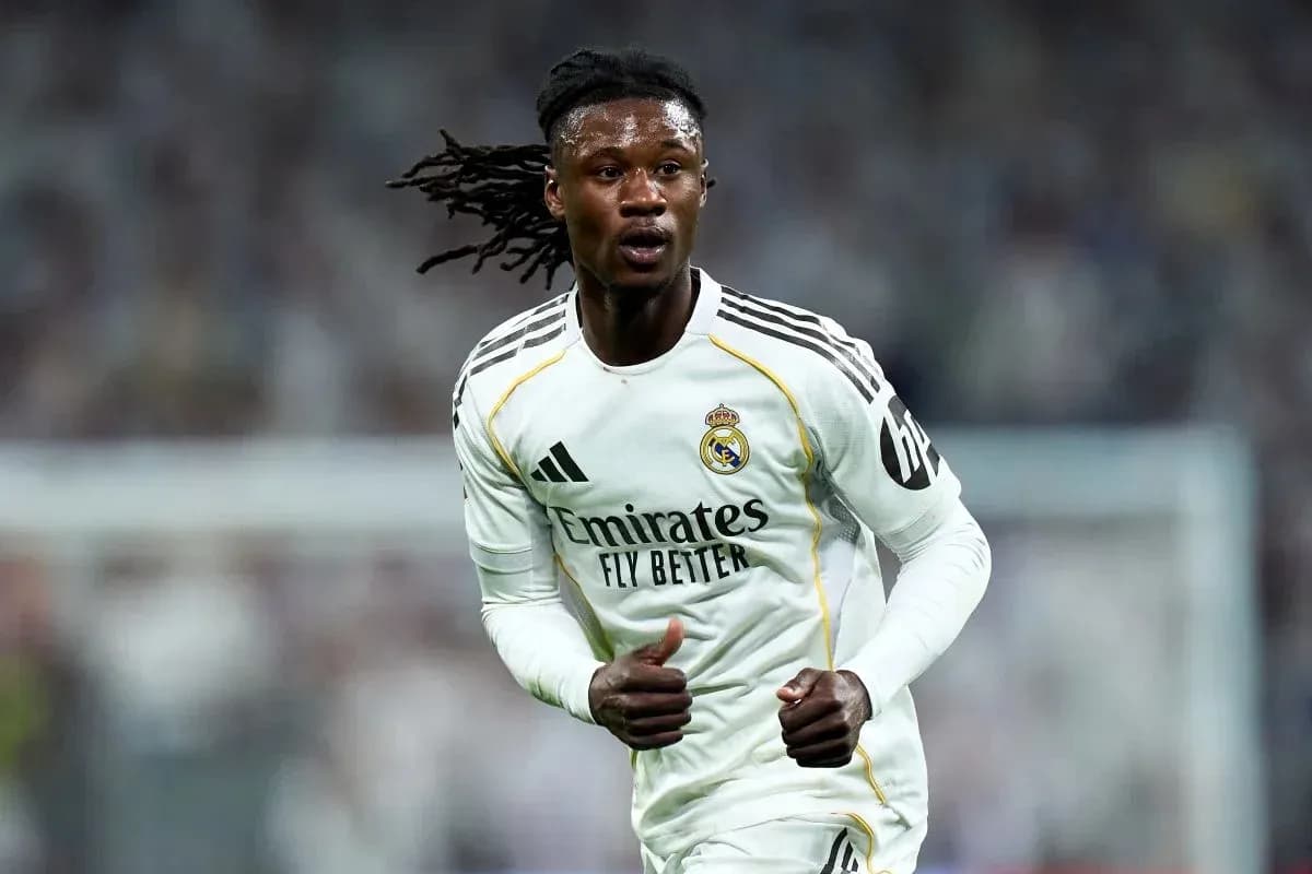 Player running during a match for Real Madrid Player running during a match for Real Madrid
