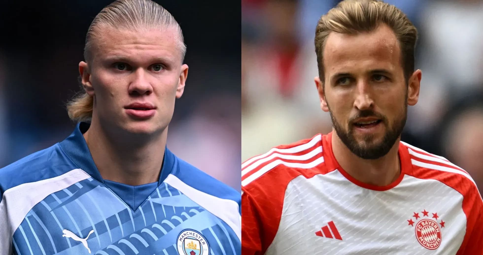 Erling Haaland and Harry Kane in team jerseys Erling Haaland and Harry Kane in team jerseys