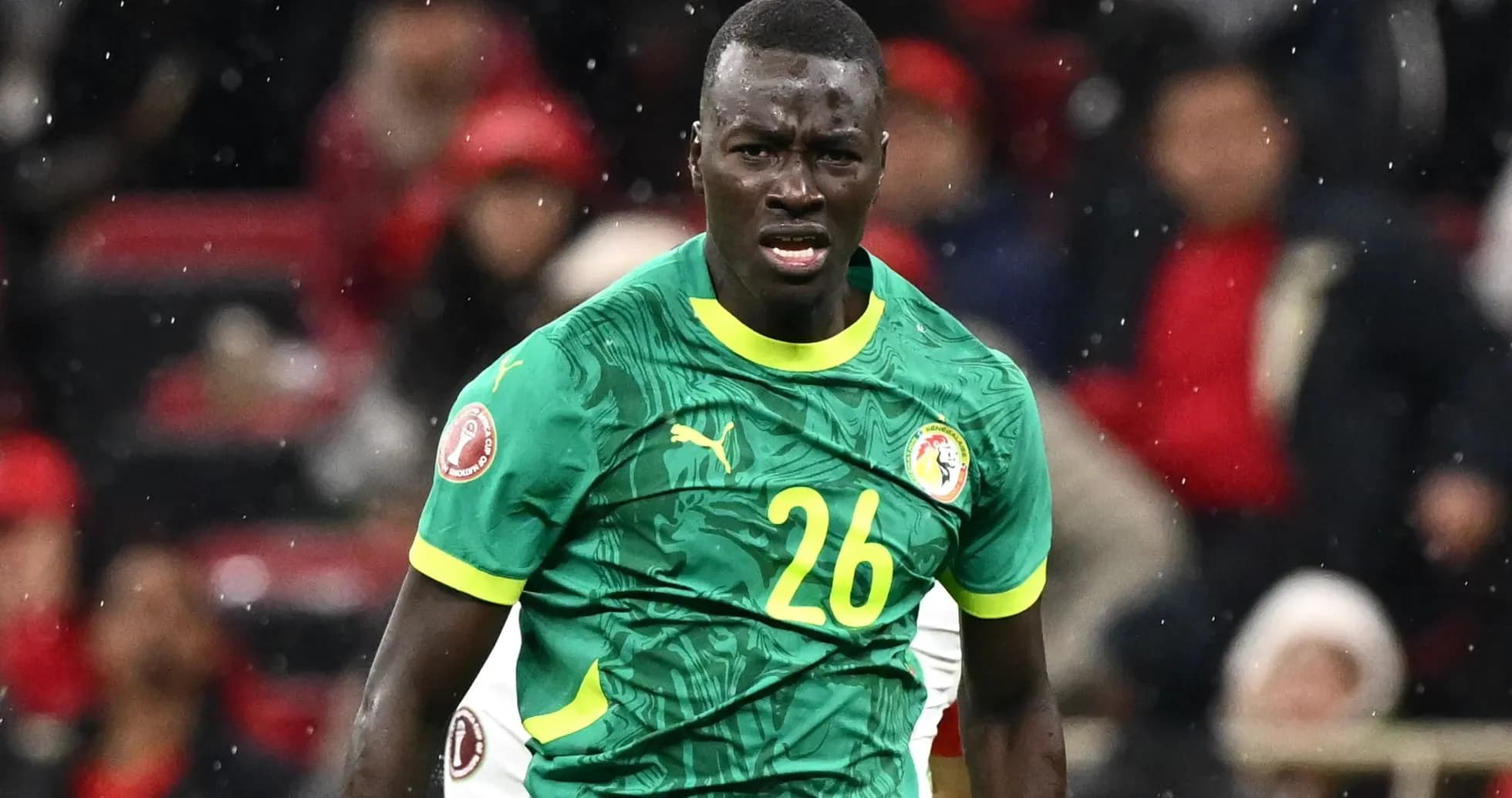 Player wearing green Senegal jersey during match Player wearing green Senegal jersey during match