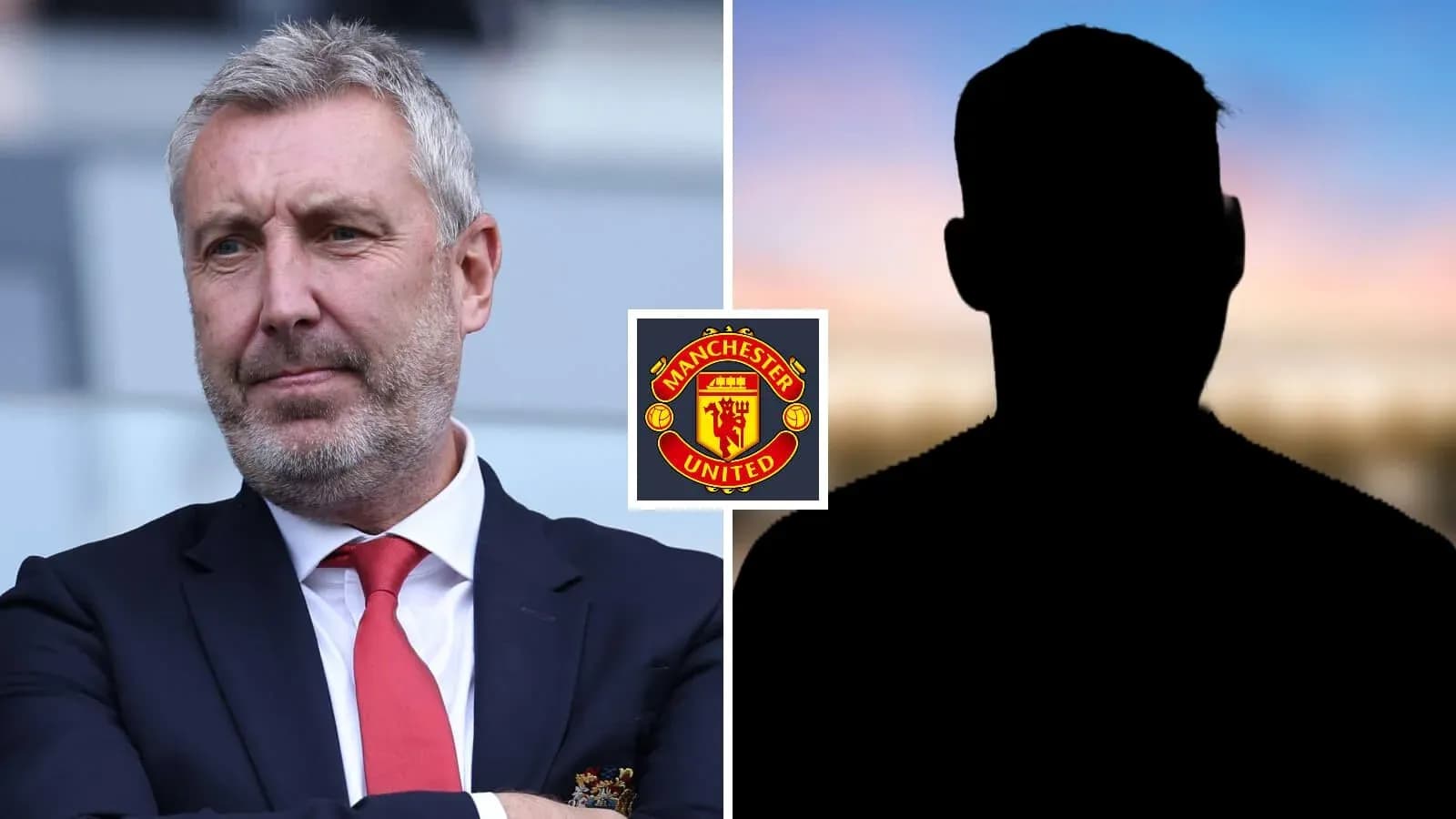 Manager with Manchester United logo and silhouette Manager with Manchester United logo and silhouette