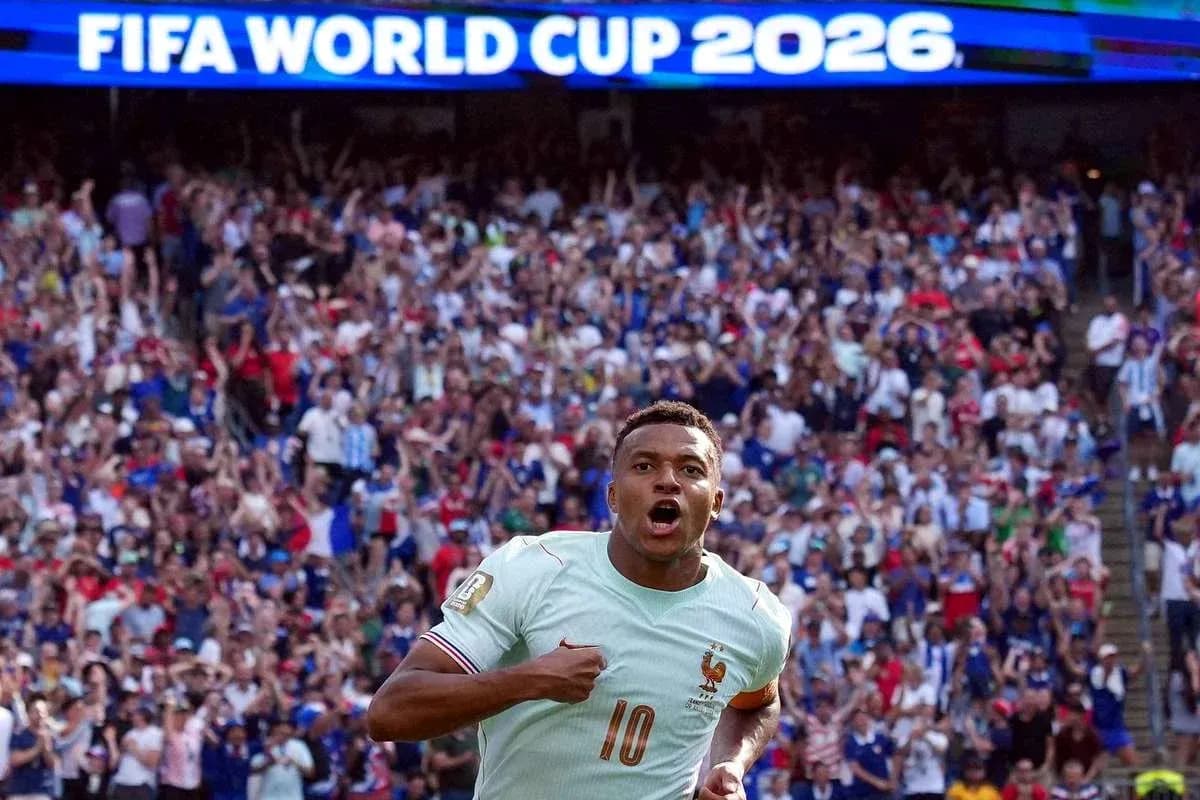 Player celebrating goal at FIFA World Cup 2026 Player celebrating goal at FIFA World Cup 2026